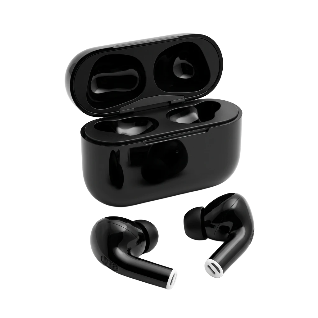 Black AirPods Pro 5s with open charging case